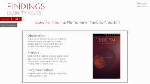 Example of findings from group expert review.